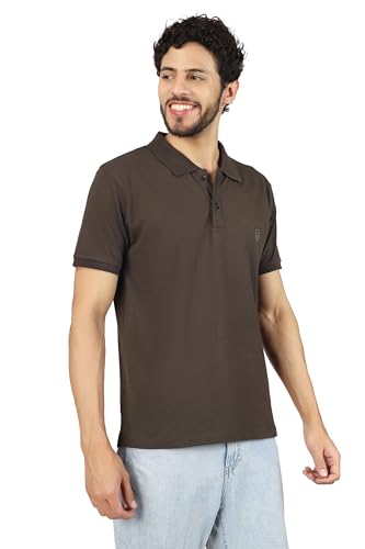 Image of Men's Regular Fit Polo Collar Half Sleeve T-Shirt Cotton Blend Polo T-Shirt Comfortable Lightweight Plain T-Shirt