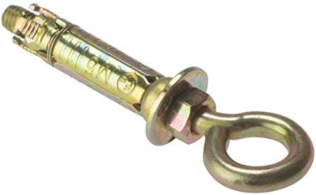 ForgeFix Masonry Anchors - Eye Bolts | M6 | Zinc Yellow Passivated | Bag 10
