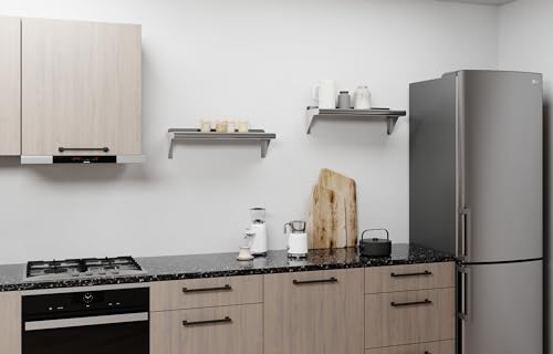 Image of AmGood 8 in. x 24 in. Stainless Steel Wall Shelf | NSF | Metal Shelving | Garage, Laundry, Storage, Utility Room | Restaurant, Commercial Kitchen