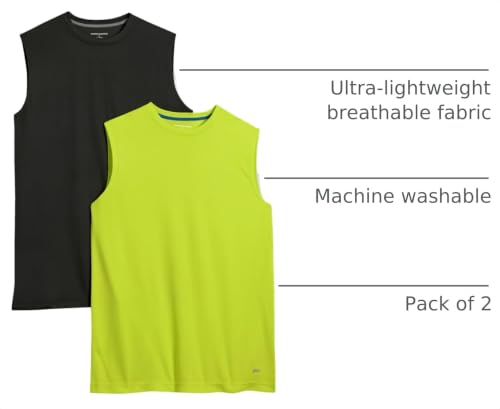 Image of Amazon Essentials Men's Gym Tank Tops, Moisture-Wicking Dry Fit Breathable Muscle Shirts, Pack of 2