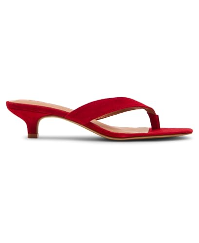 Steve Madden Women's Tracie Heeled Sandal, Red Suede, 9