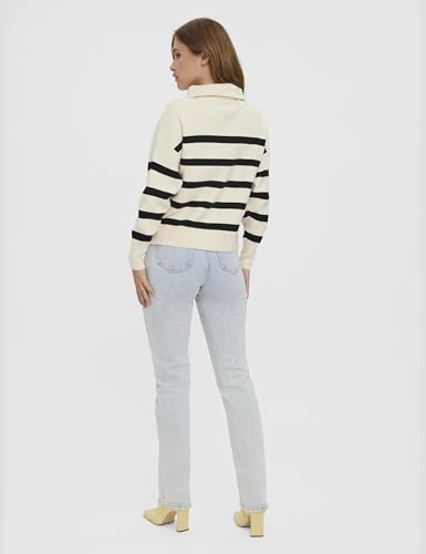 Pull Vero Moda VMSABA STRIPE LS HIGHNECK BLOUSE GA NOOS EU - vue 9