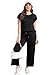 WIHOLL Two Piece Sets for Women Summer Vacation 2026 Matching Sets Women's Fashion Clothing Resort Wear Holiday Airport Cruise Travel Outfits for Airplane Lounge Sets Oversized Tracksuit Loose Black L