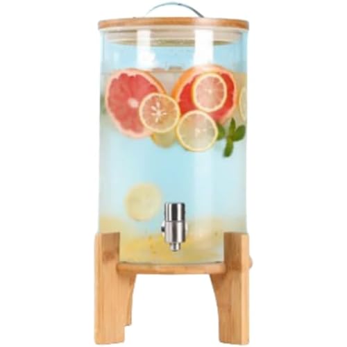 大容量ガラス製密閉ドリンクサーバー ステンレス蛇口付き クリア果実酒・梅酒瓶 家庭・業務用 キッチン収納・パーティー・結婚式対応 ジュース貯蔵容器 (7.5L)