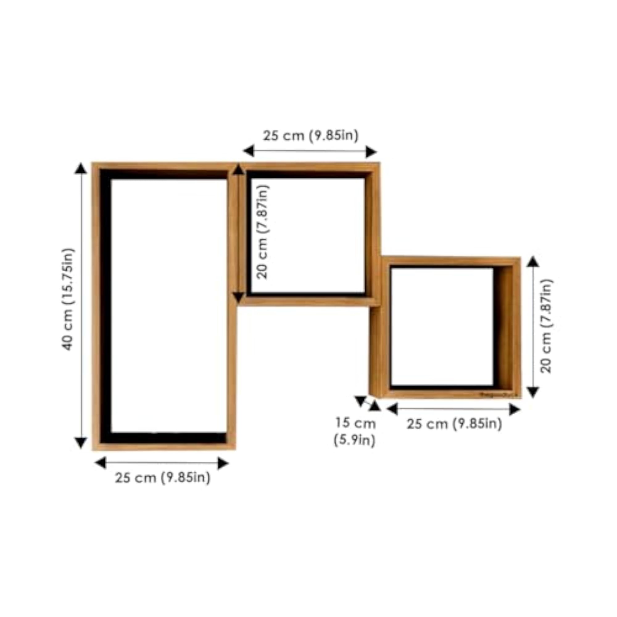 Bronze Back Drop Floating Rack for Showpieces