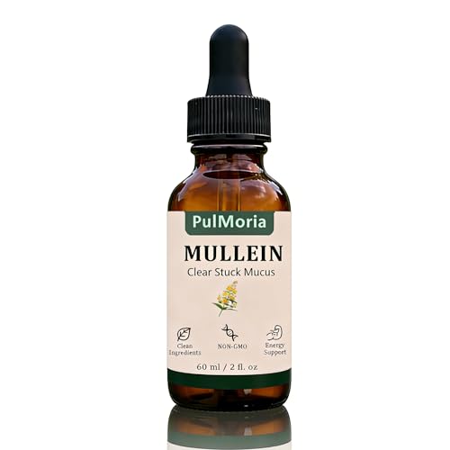 Pulmoria Clear Stuck Mucus with Wild Mullein Extract Cordyceps Bromelain Lemon Peel Ginger for Daily Airway Comfort & Wellness Plant-Based Formula Lung Support Drops 60 ml