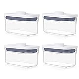 OXO Good Grips POP Container - Airtight Food Storage - 0.4 Qt Rectangle (Set of 4) for Baking Soda and More