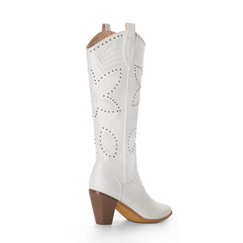 ANN CREEK Cowboy Knee High Boots for Women Cowgirl Boots Wide Calf Western Boots Pointed Toe Chunky Heel Tall Boots Dress Fall Girl Boots Hornsby3