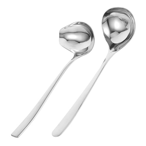 MUELODSIC Cucharas Pequeñas para Salsa y Servir Cucharones de Acero Inoxidable Resistente Diseño Ergonómico con Vertedor Aptas para Lavavajillas y Uso Cocina y Profesional