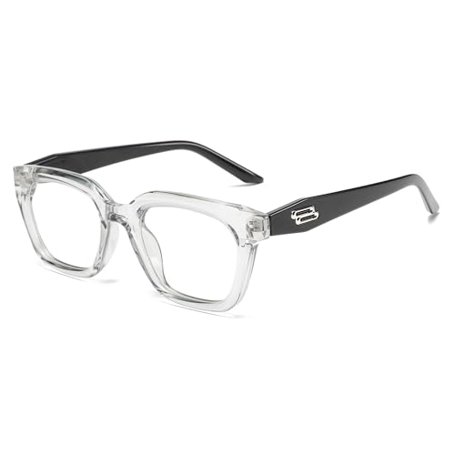 Image of Cyxus Blue Light Blocking Glasses Women Men TR90 Square Chunky Frame Computer Gaming Party 8237