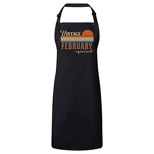 Tablier noir vintage Original Parts pour anniversaire et cuisine de célébration