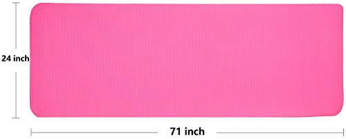 Balancefrom Goyoga+ All-Purpose 1/2-Inch Extra Thick High Density Anti-Tear Exercise Yoga Mat And Knee Pad With Carrying Strap (Pink) #TOP4