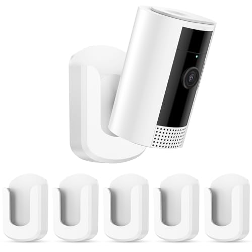 No Drill Ring Indoor Camera Adhesive Wall Mount Bracket No Screws Needed Easy Install - Compatible with Ring Cameras for Home Surveillance (5 Pack)