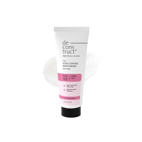 Image of Deconstruct Acne Control Moisturiser with Ectoin & Ceramides for Acne Prone & Oily Skin | Lightweight & Non-Sticky | Soothing & Barrier Repair | Non-Comedogenic | For Men & Women | 50g