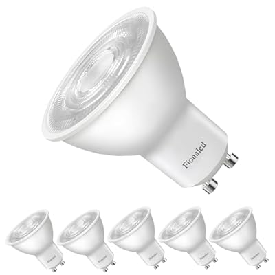Fionaled GU10 LED Bulbs, 50W Halogen Replacement, 3000-Kelvin Soft Warm White,Not Dimmable, 38° 2 Prong MR16 LED Spotlighting Bulbs, Flciker Free, No Lead No Dazzing, 6-Pack