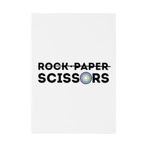 Fabulous Rock Paper Scissors LGBTQ+ Gay Lesbian - Asciugamano decorativo assorbente, tessuto Panama, formato 36 x 50 cm, stampato in Francia