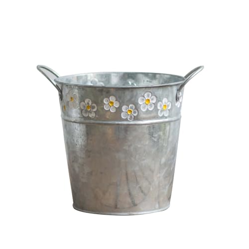 Xafrstyu Metallwannen im Antik-Design, Deko Eisenwannen, Schale zum Bepflanzen, Pflanzkübel, Pflanzgefäß, Garten-Deko für Draußen (S-Rund)