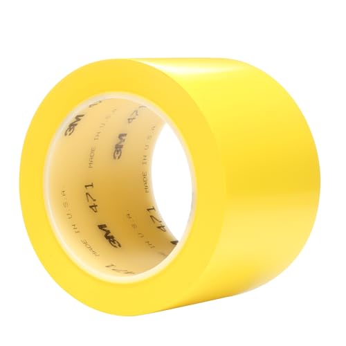 Image of 3M Vinyl Tape 471, 3 in x 36 yd, Yellow, 1 Roll, Yellow Floor Tape, Paint Alternative for Floor Marking, Social Distancing, Color Coding, Safety Marking
