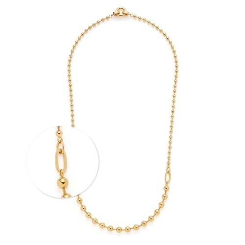 Collier doré JEWELS BY LEONARDO avec chaîne boule moyenne en acier inoxydable