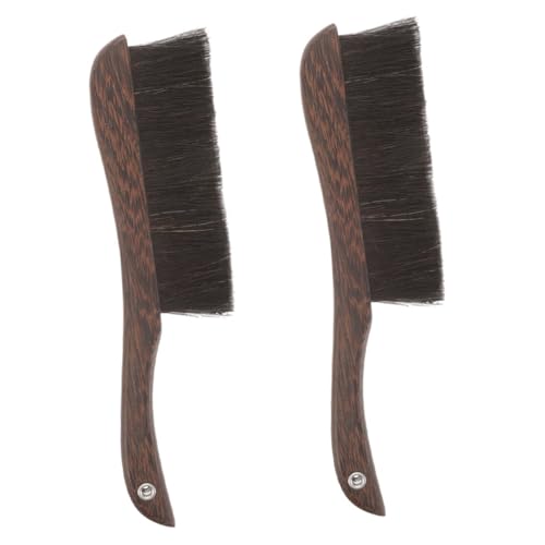 HOMOBABE 2 Piezas Cepillo Escoba Mini Mano Mango Madera Cerdas Suaves Portátil para Limpieza Hogar Oficina Escritorio