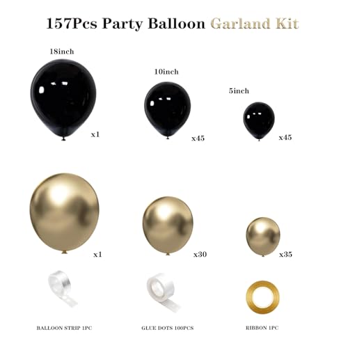 Black Gold Balloon Garland Kit - $13.99 with code HO2WOSR7 - Image 2