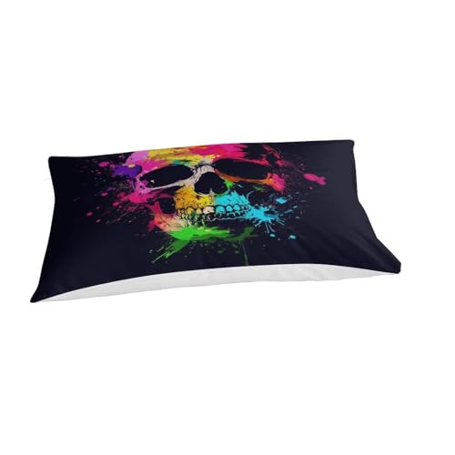 Housse de couette crâne 3D respirante 3 pièces en microfibre douce