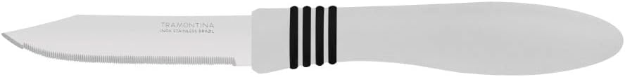 Tramontina Cor&Cor 2 Pieces Paring Knife Set with Stainless Steel Blade and White Polypropylene Handle