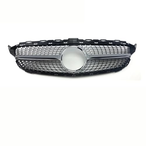 フロントグリル バンパーグリル チューニングアクセサリー Cクラス W205 14-18 C180 C200 C260 C250 C300 対応(14-18 Silver)