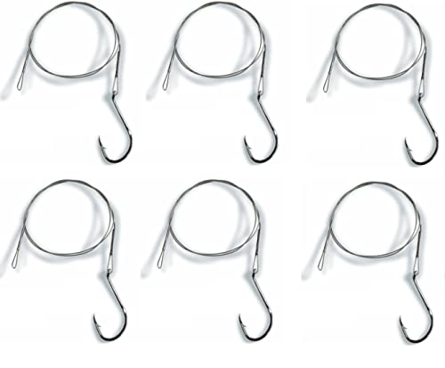 Set 6 Ami Montati con Cavetto Acciaio Pesca Pesce Serra Luccio Bolentino profondità Traina Misura 1