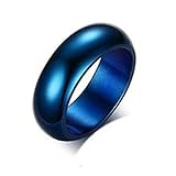 ♡Materal:Acero Inoxidable Daesar Anillo 1PC Anillo Hombre Anillo Compromiso Acero Inoxidable Azul Pulido Sortijas Matrimonio Anillo Talla 30