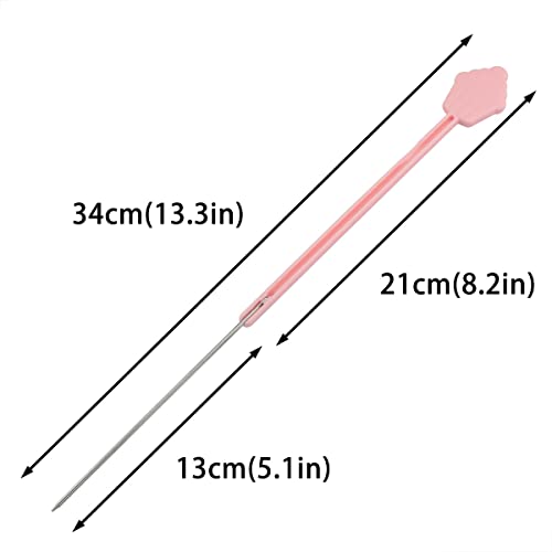 Dghaop 2Pcs Cake Tester 34Cm Stainless Steel Needle Cake Baking Tools Foldable Purple Cake Testing Probe For Testing Cake Maturity #TOP1