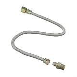Whistle - Kit tubo flessibile per gas da 76,2 cm, connettore in acciaio inox 3/8 per braciere Lp/nglp, caminetti, stufe a gas (fino a 90K BTU) 304 in metallo per uso alimentare