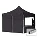Produktbild TOOLPORT Faltpavillon Faltzelt Pavillon 3x3m - 4 Seitenteile Aluminium 32mm Partyzelt 700N schwarz