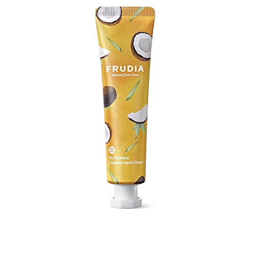 FRUDIA. My Orchard Hand Cream. Coconut Extract. Moisturizing and nourishing. Soothes the skin. Fruity scent. Creamy texture. Non-sticky feel. Content 30 g.