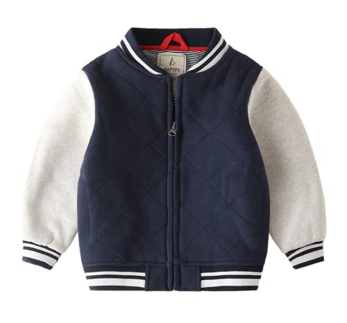Meufam Toddler Kids Fashion Color Block Baseball Jacket Lightweight Bomber Jacket Coats Varsity Long Sleeve Zip Up Outwear