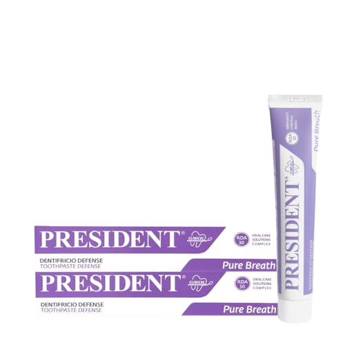 President KIT 2 DENTIFRICIO DEFENSE Antiplacca, Antibatterico, Antialitosi. Ideale per contrstare l'alito cattivo e come mantenimento dopo trattamenti d’urto alla Clorexidina. RDA 30. 2x75 ml