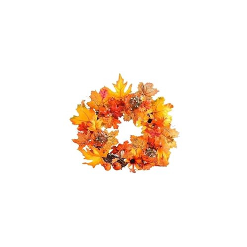 Couronne d'automne de porte 2 pièces et fleurs de noël pour décoration extérieure de la maison