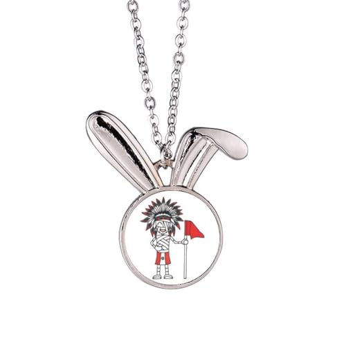 Collier pendentif lapin drapeau du Pérou en argent pour homme et femme