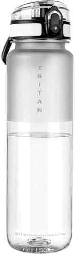32oz Water Bottle with Chug Lid, Frosted & Clear Tritan BPA-Free,...