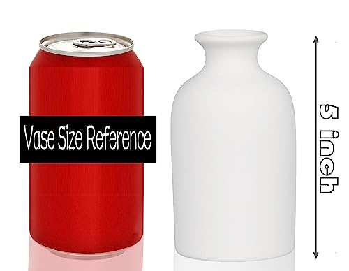 Ceramic White Small Vase, Dry Flower Vases Minimalism Style For Modern Table Shelf Home Decor, Fit For Fireplace Bedroom Kitchen Living Room Centerpieces Office Desk Gift (White, Small) #TOP1