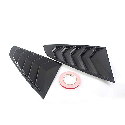 Zwbfu 1 par de janela lateral preta 1/4 de substituição da tampa da veneziana para Ford Mustang 2015