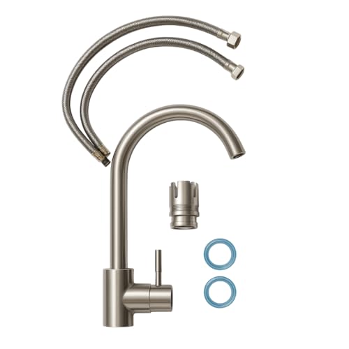 Rubinetto Per Lavello Cucina Girevole A 360° | Rubinetto Miscelatore Da Cucina In Acciaio Inox - 4