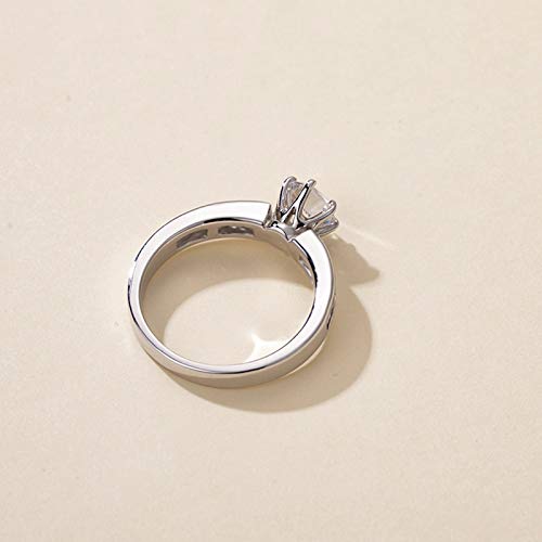 Adokiss Jewellery 14K White Gold Ring Women, 6 Claw Setting Round Moissanite Engagement Rings for Women, White Gold Size N 1/2, Gift for Birthday, Valentine's Day, Christmas steampunk buy now online