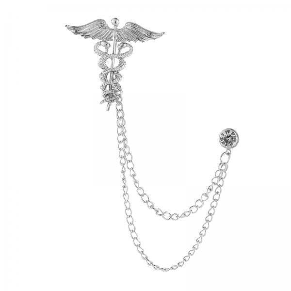 Broche para traje de hombre con cadena y broches de ángel para chaqueta