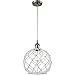 Innovations Lighting 516-1P-SN-G122-10RW Large Farmhouse Rope 1 Light Mini Pendant Part of The Ballston Collection