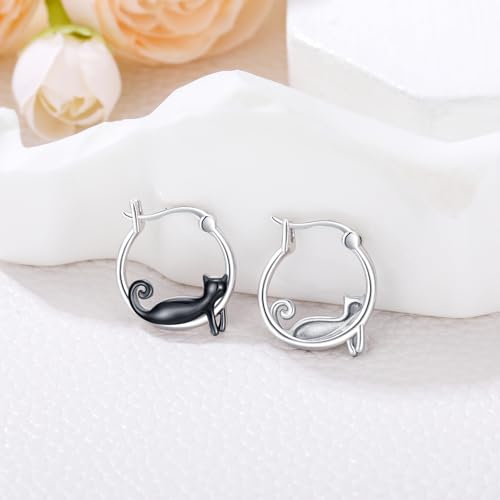 Boucles d'oreilles panda hypoallergéniques en argent 925 - 3