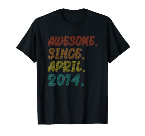 Awesome Since April 2014 Year Of Birth 2014 Birthday Vintage T-Shirt