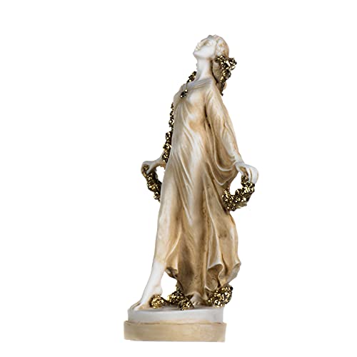 Estatua decorativa de mármol con diseño de diosa Flora dorada miniatura 3