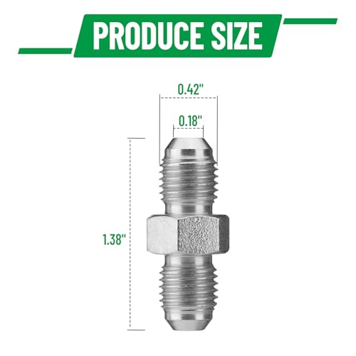 Image of 10 Pack Hydraulic Hose Adapter Fittings: 1 /4 inch JIC Male x 1 /4 inch JIC Male, Straight Tube Hydraulic Connectors with Protection Cover