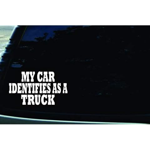 Southern Fried Decals 6" X 3.5" My Car Identifies as a Truck Funny Vinyl DIE Cut Decal for Your car, Truck, Window, Laptop, MacBook, or Any Other Smooth Surface Cover
